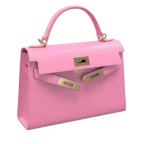 Hermes Kelly Bag Pink Leather Low-poly 3D model