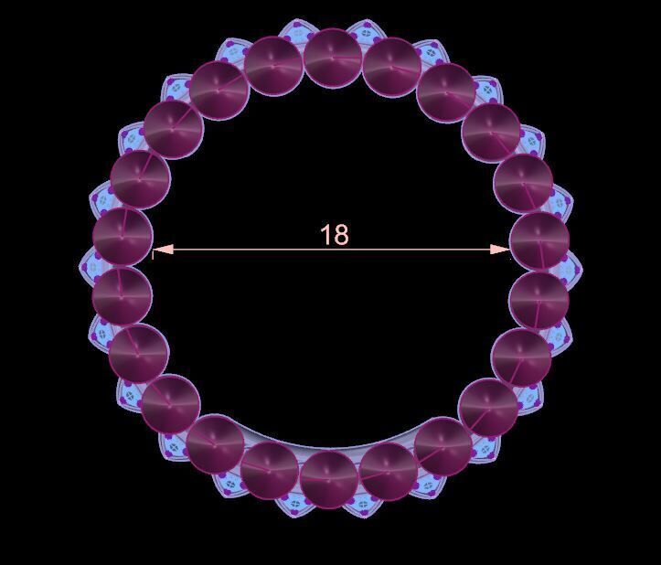 Clash Two Row Piramida Diamonds Ring 18 3D print model_1