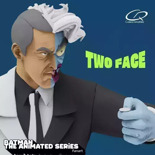 TwoFace - Batman Animated Series Fanart - 3d print