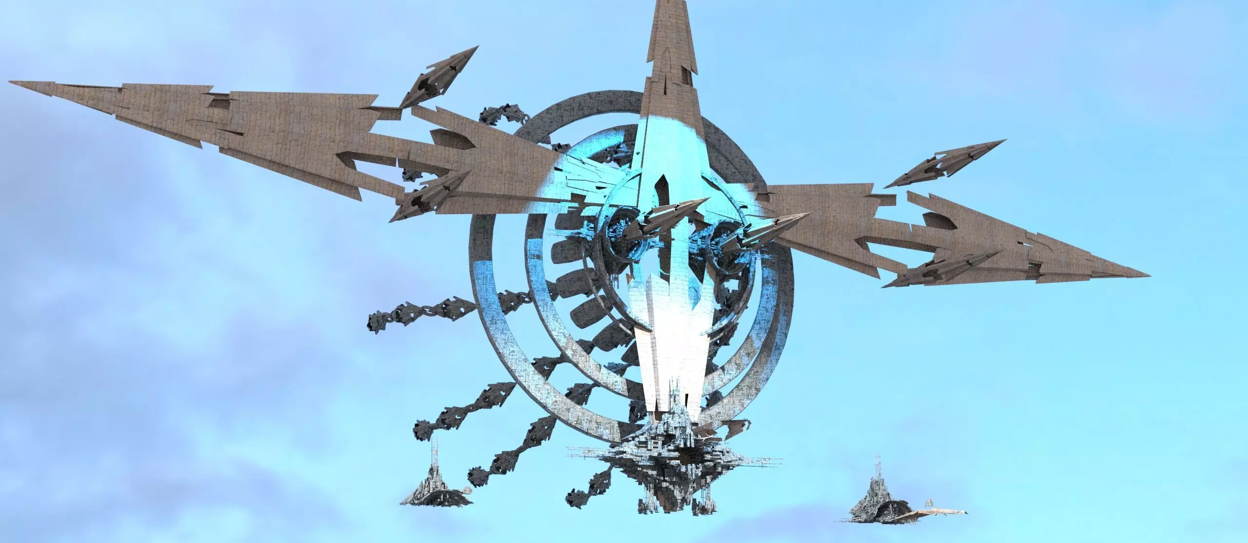 Horned Nile ship 3 Low-poly 3D model