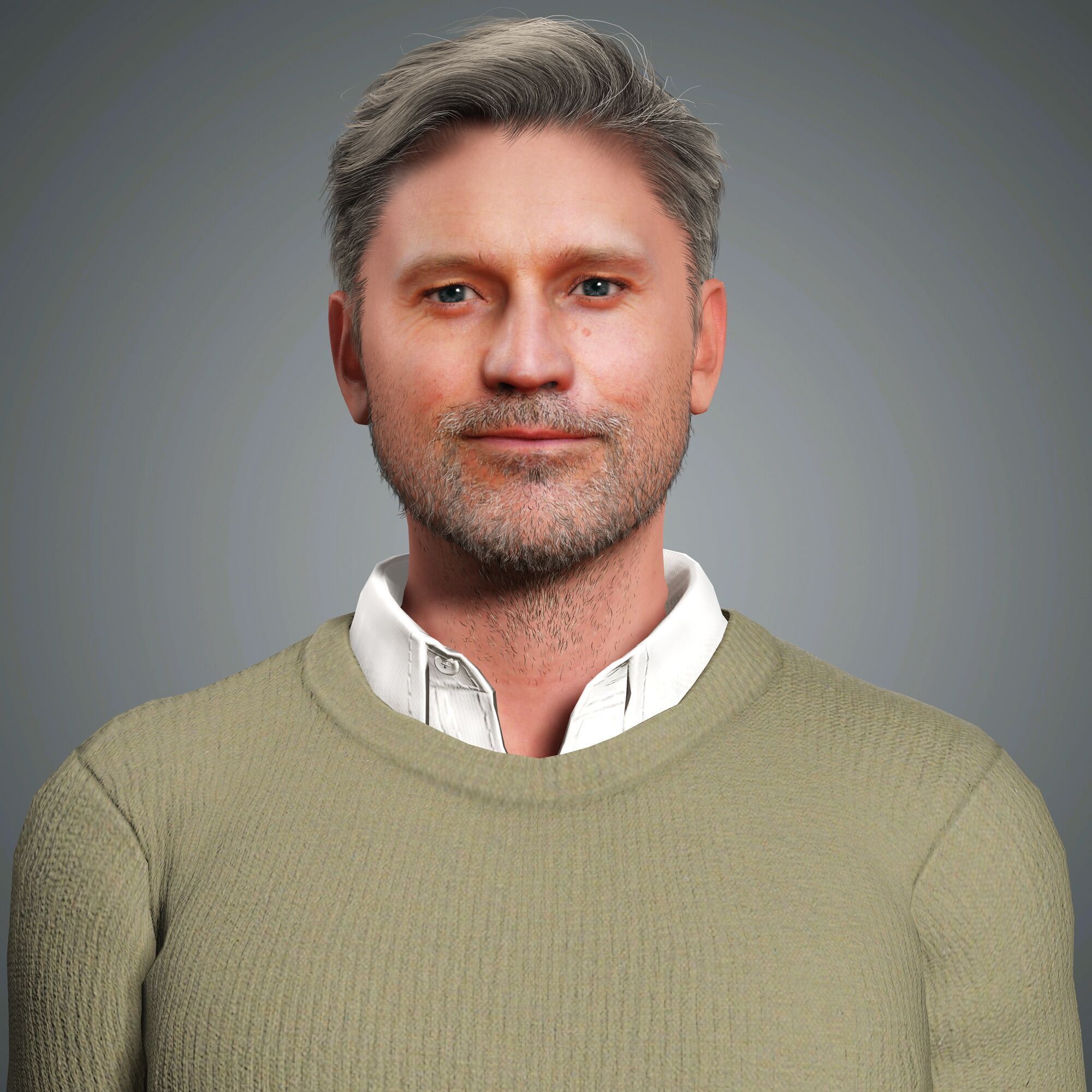 Nikolaj Coster-Waldau Character Low-poly 3D model_1