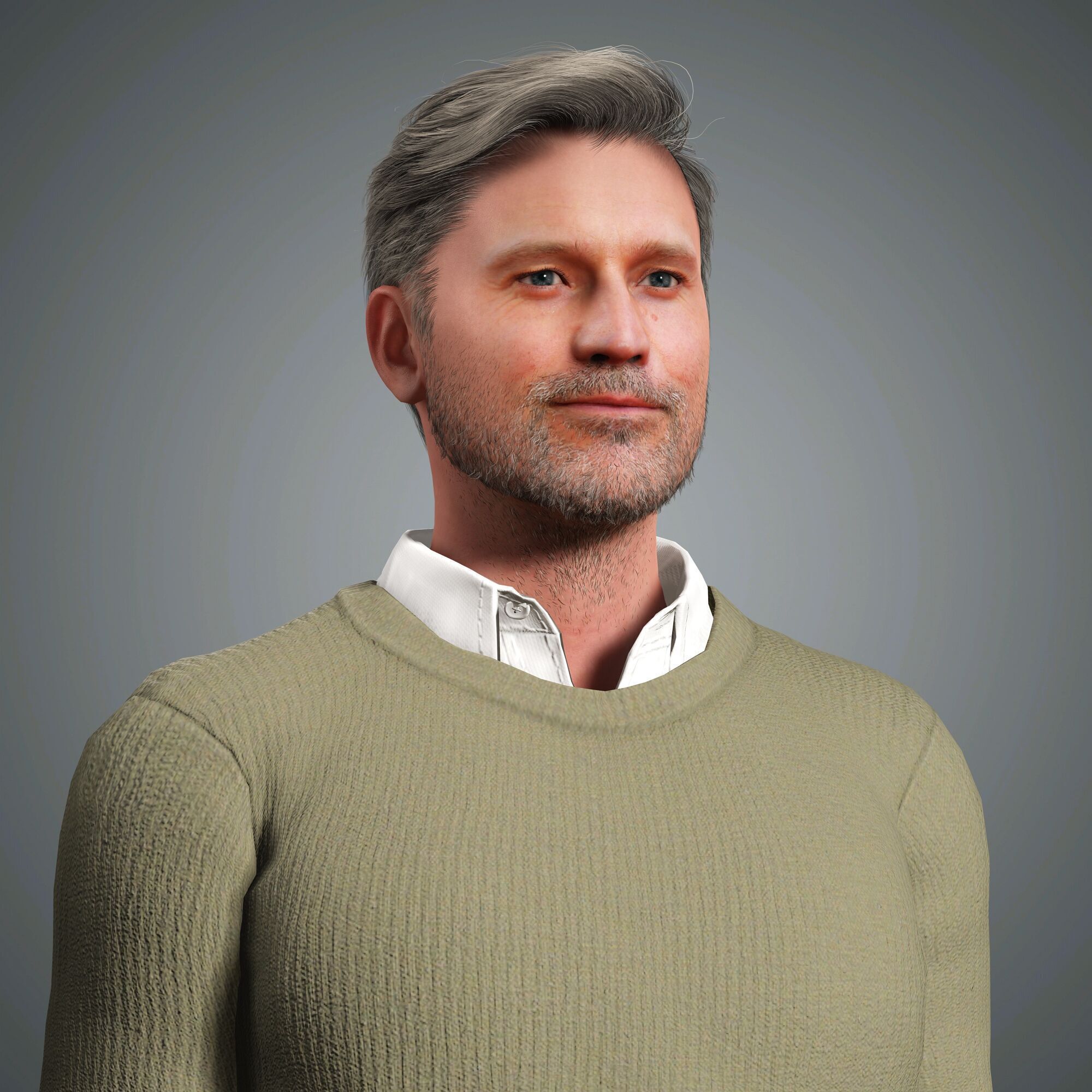 Nikolaj Coster-Waldau Character Low-poly 3D model_4