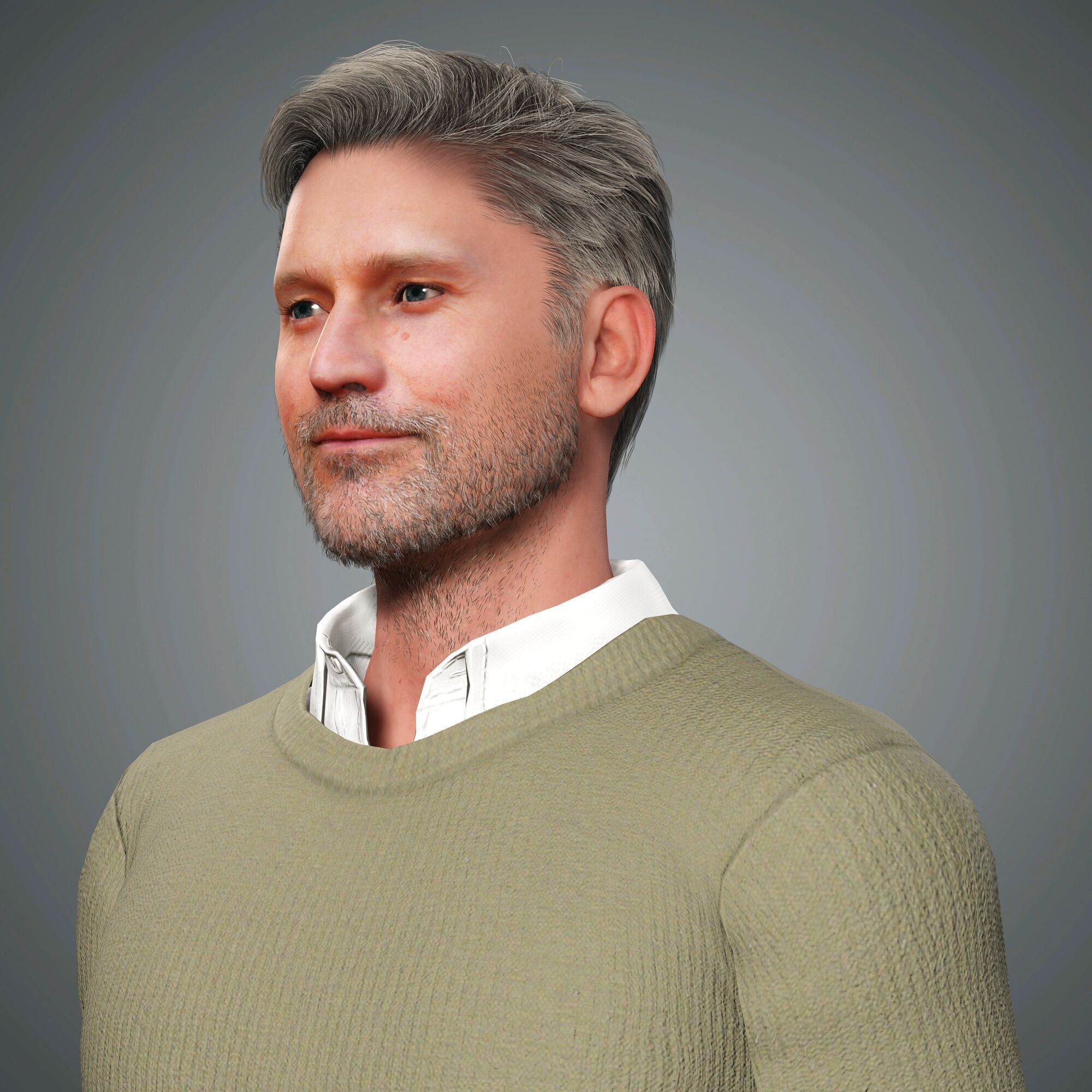 Nikolaj Coster-Waldau Character Low-poly 3D model_2