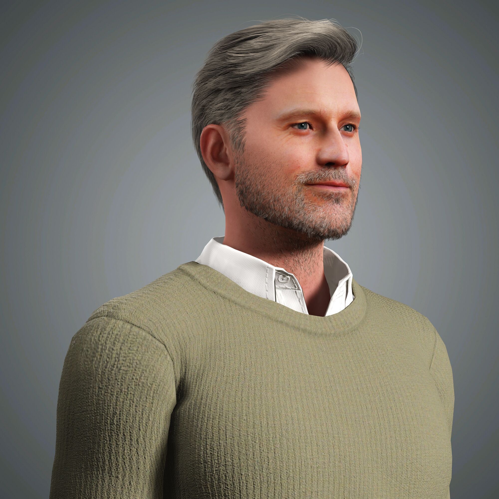 Nikolaj Coster-Waldau Character Low-poly 3D model_3