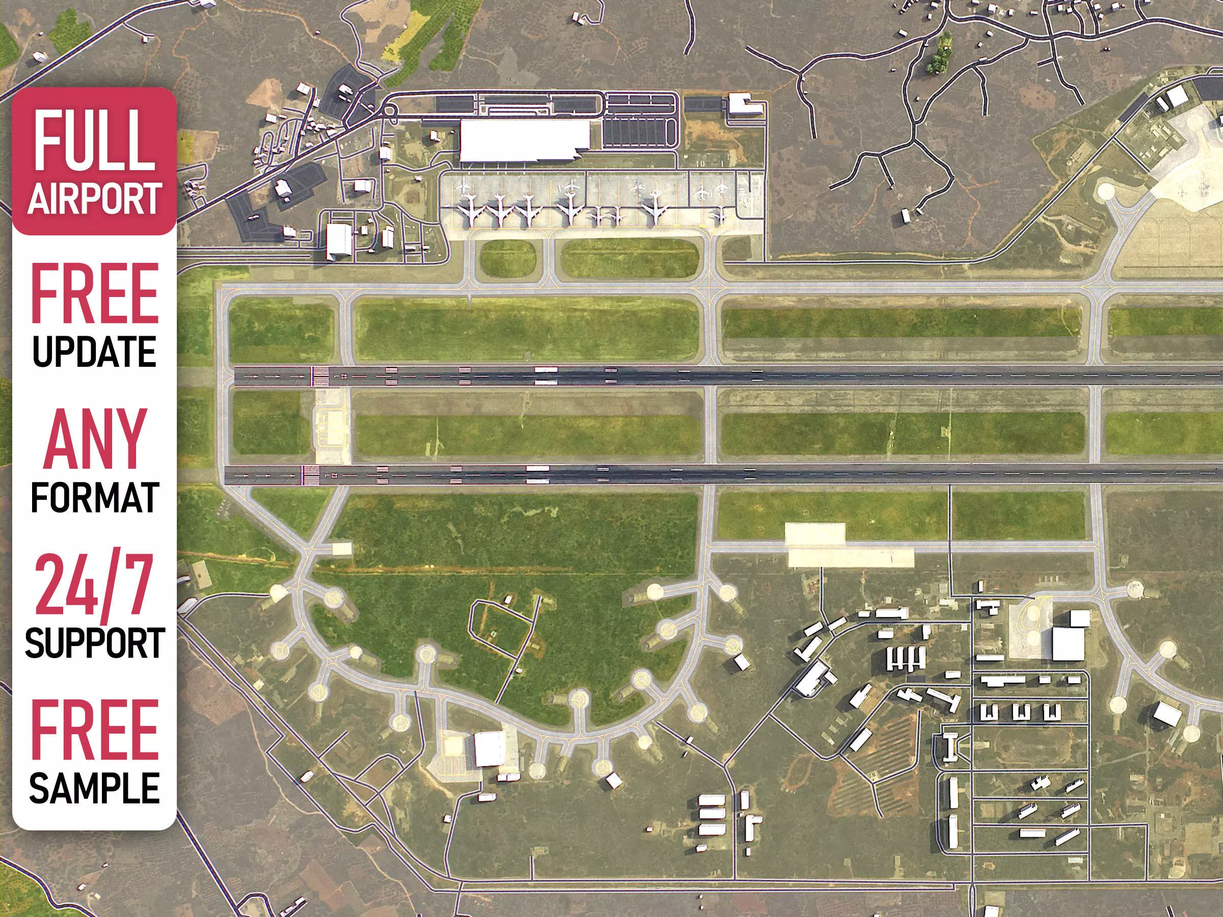 Chania - Ioannis Daskalogiannis Airport - CHQ Low-poly 3D model