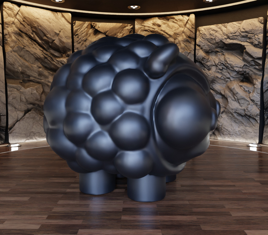 Bubbles Sheep Figure Fan Art Toy 3D print model_5