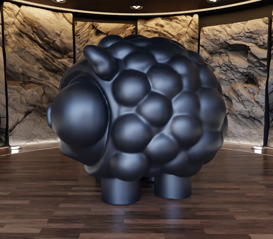 Bubbles Sheep Figure Fan Art Toy 3D print model_11