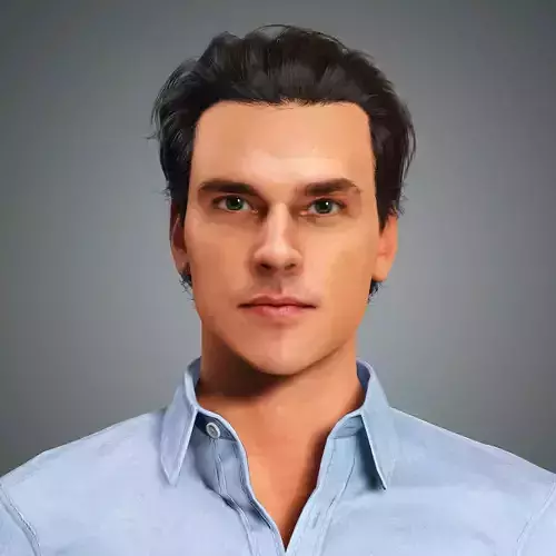 Finn Wittrock Character Low-poly 3D model