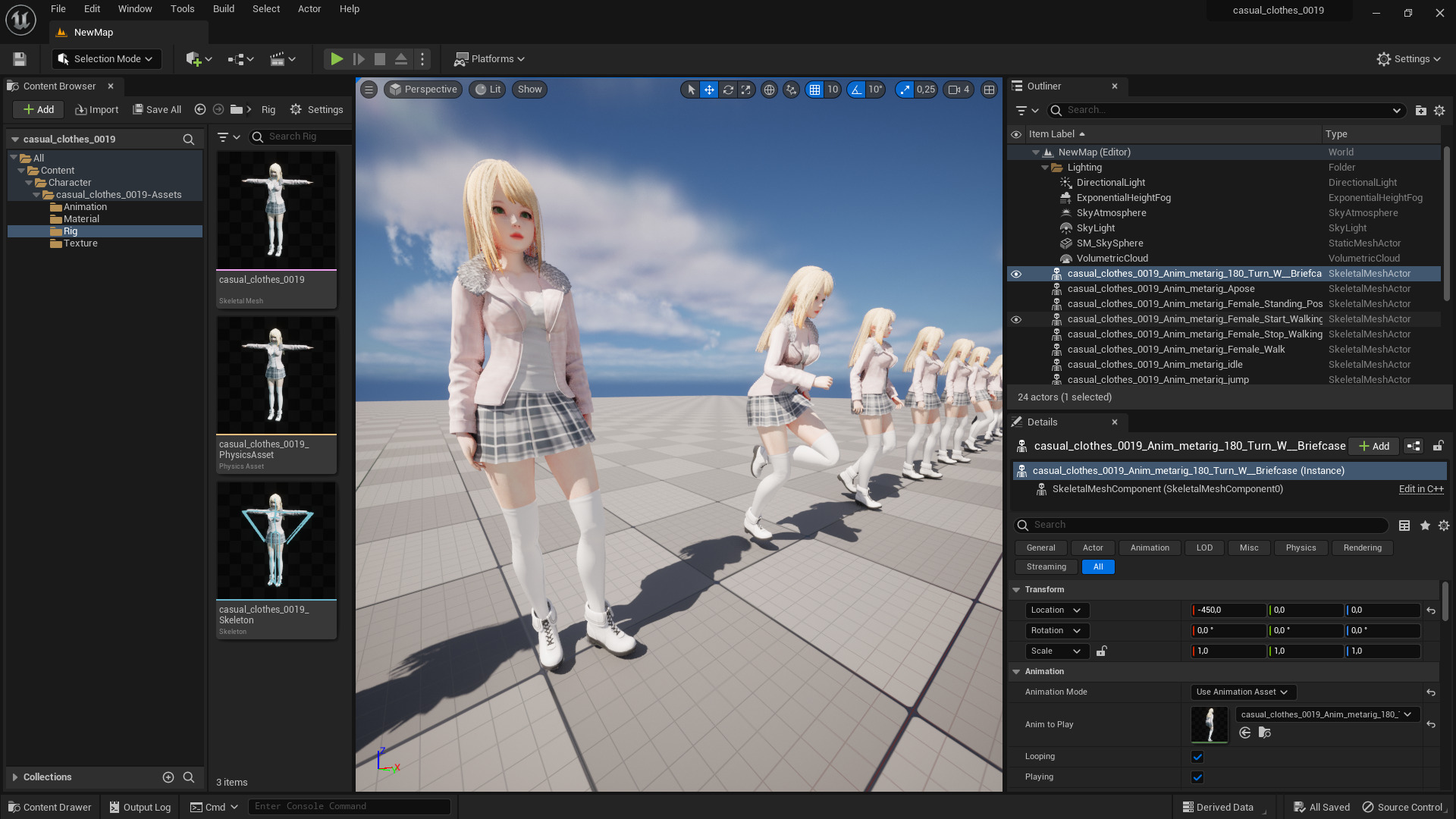 Casual clothes 0019 - Rig -Unreal - Unity - Blender - Animated Low-poly 3D model_8