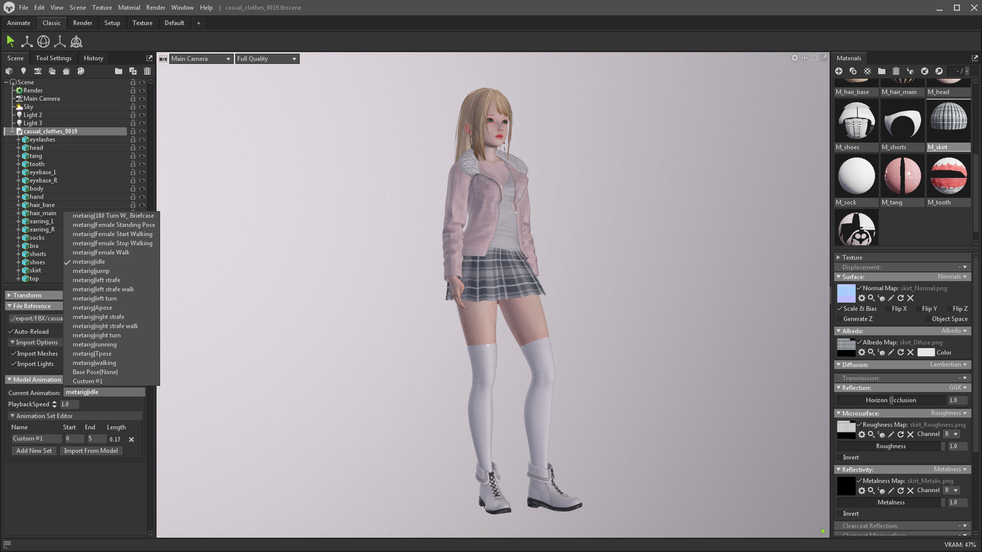 Casual clothes 0019 - Rig -Unreal - Unity - Blender - Animated Low-poly 3D model_10