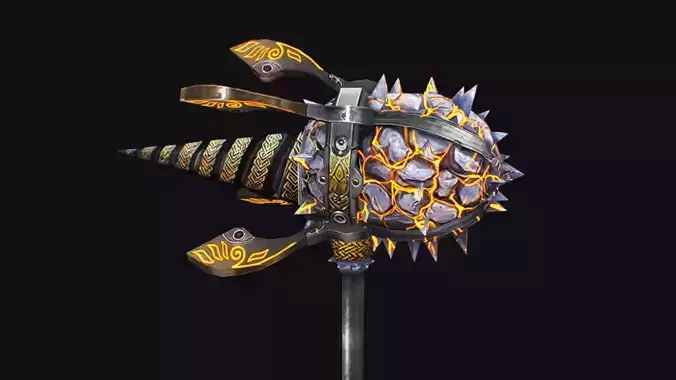 Hammer Mace Maul Bludgeon Mallet Breaker Sledgehammer Melee Low-poly 3D model