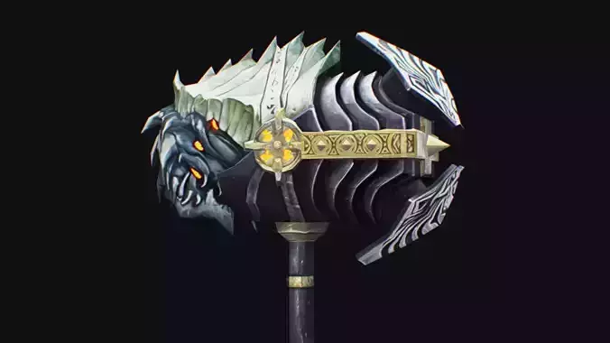 Hammer Mace Maul Bludgeon Mallet Breaker Sledgehammer Melee Low-poly 3D model