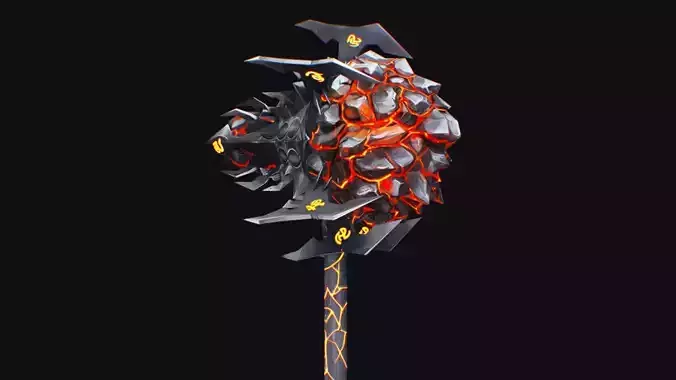 Hammer Stone Sledgehammer StormBreaker Mallet Maul Mace Low-poly 3D model