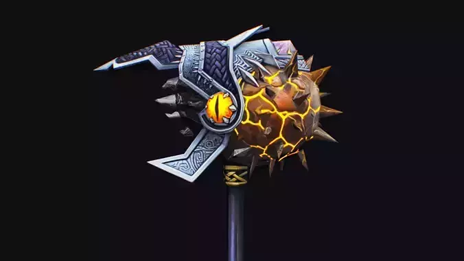 Hammer Morgenstern Metal Sledgehammer Breaker Mallet Maul Mace Low-poly 3D model