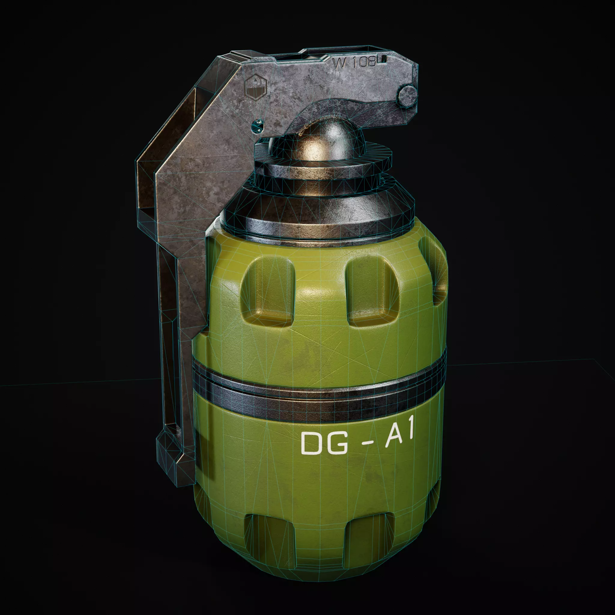 Future Grenade Low-poly 3D model_0