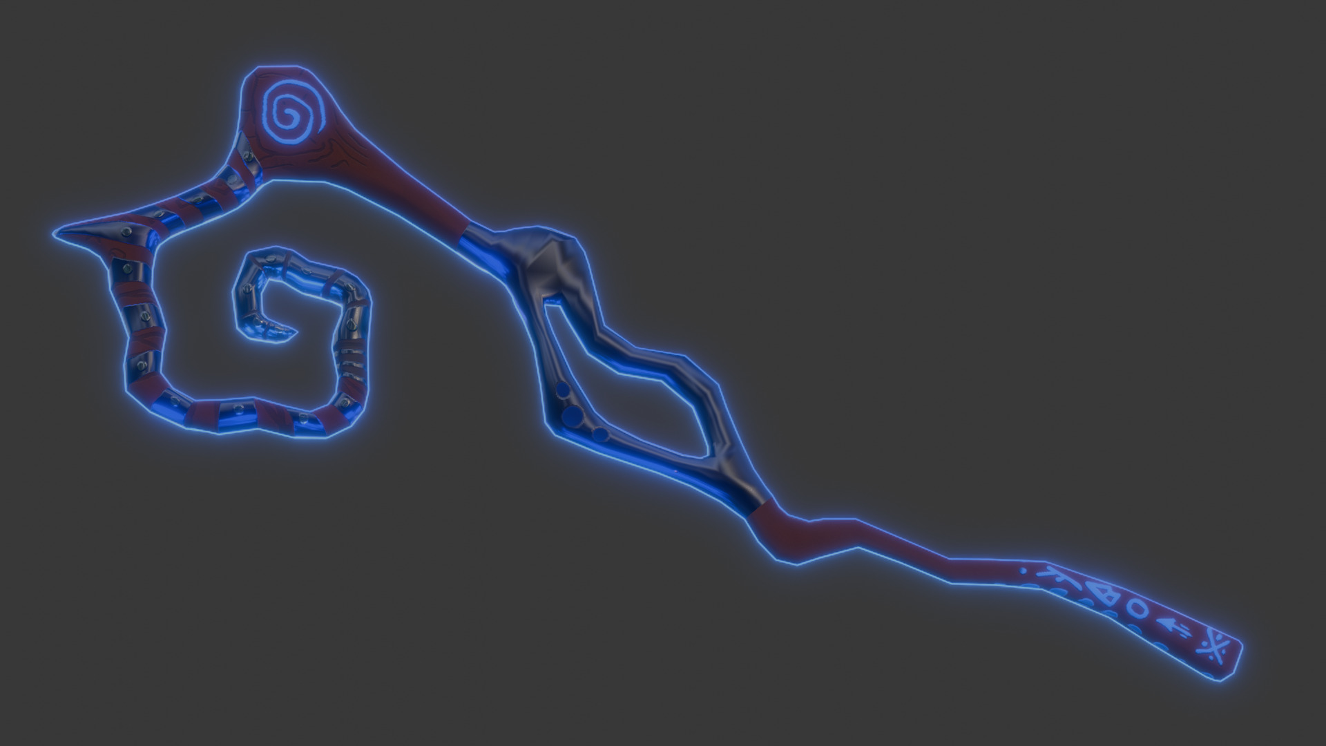 LOWPOLY MAGIC WOODEN STICK 3D model_1