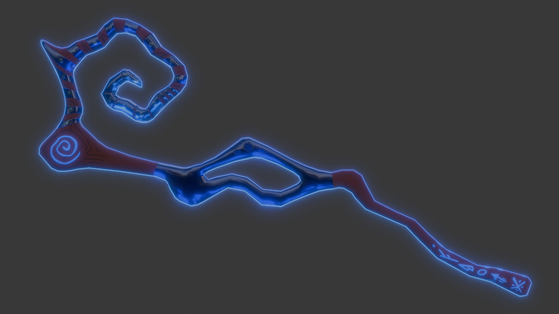 LOWPOLY MAGIC WOODEN STICK 3D model_3