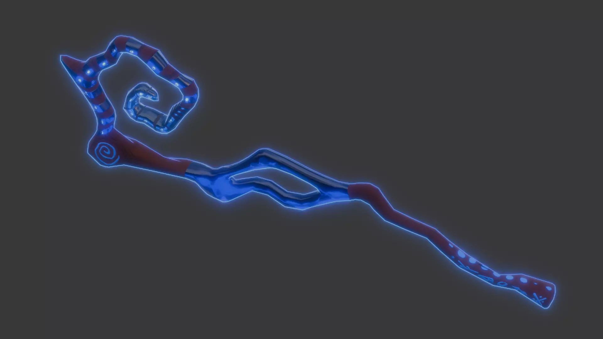 LOWPOLY MAGIC WOODEN STICK 3D model_0