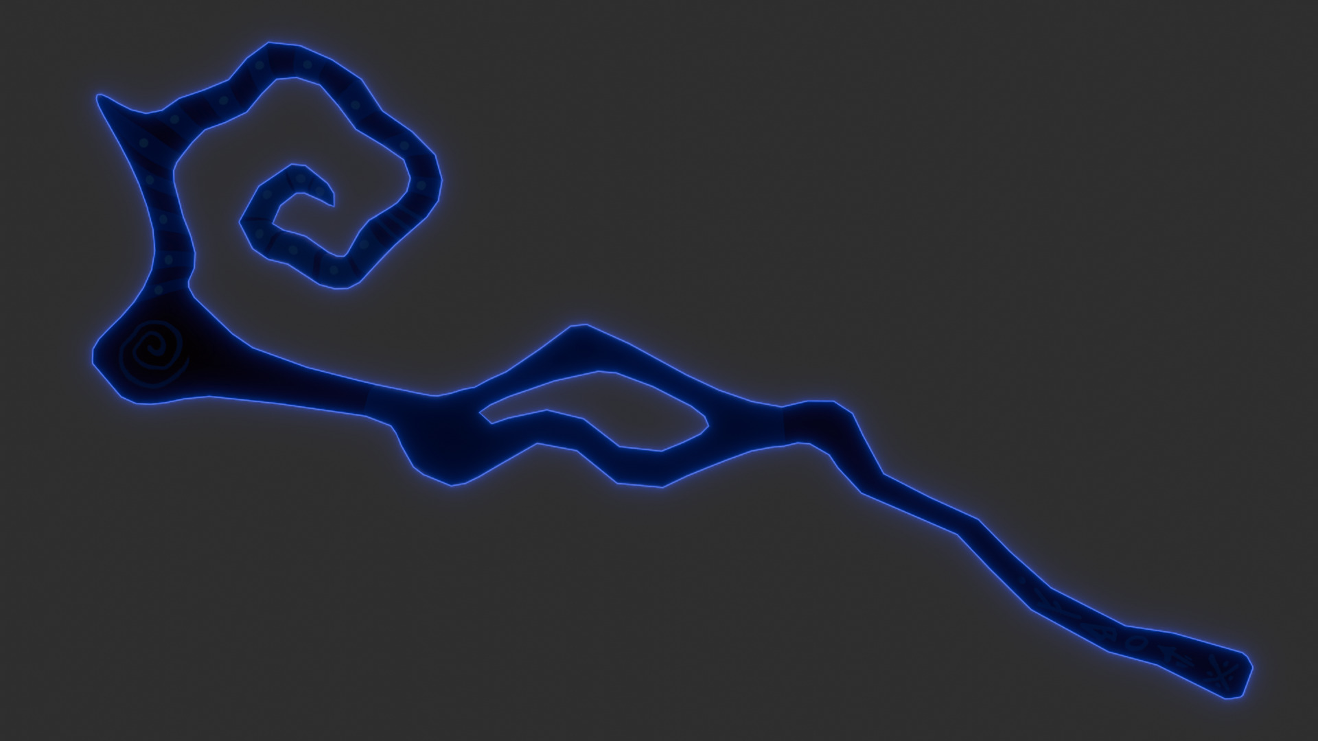 LOWPOLY MAGIC WOODEN STICK 3D model_4