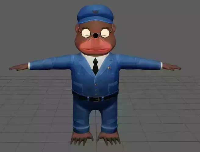 Stylish anthropomorphic animal mole