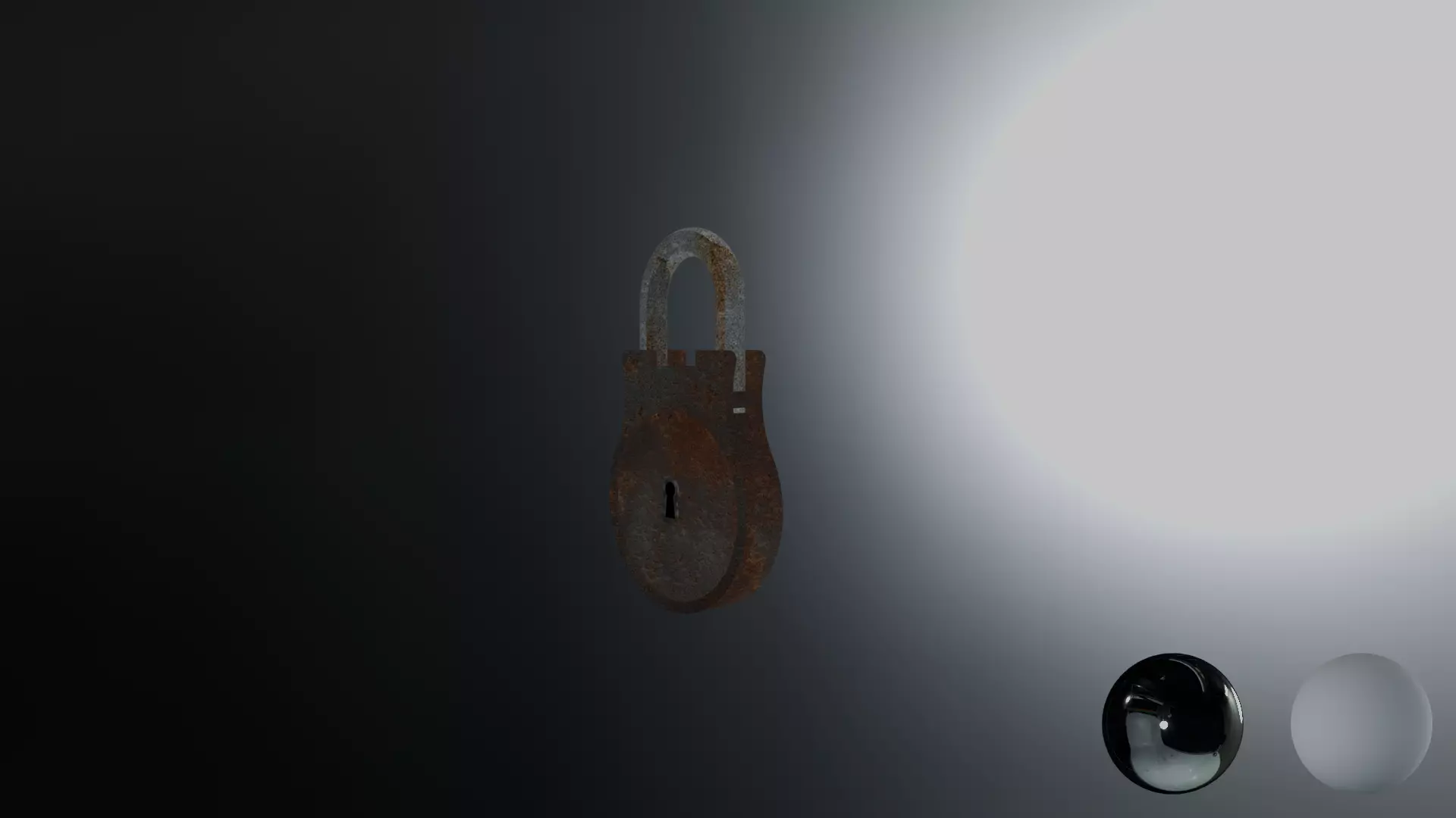 Rusty Basic Lock Low-poly 3D model_0