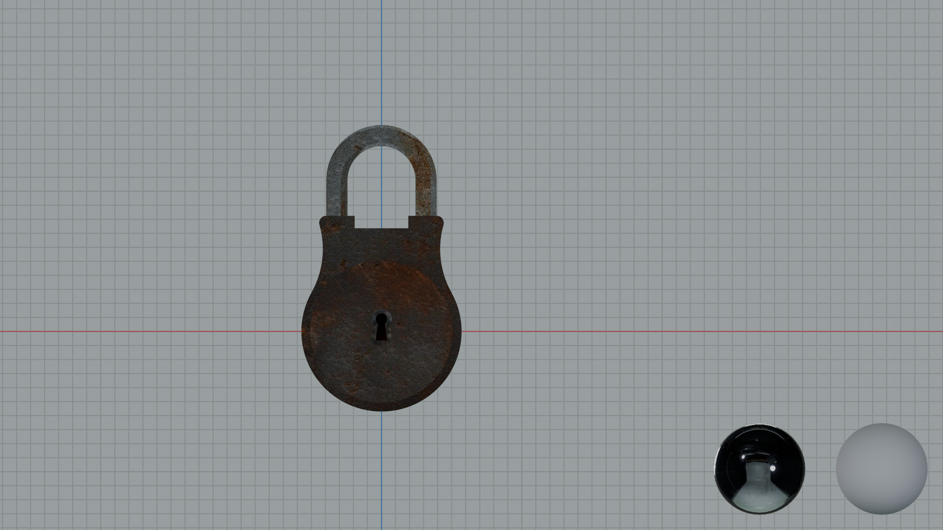 Rusty Basic Lock Low-poly 3D model_1
