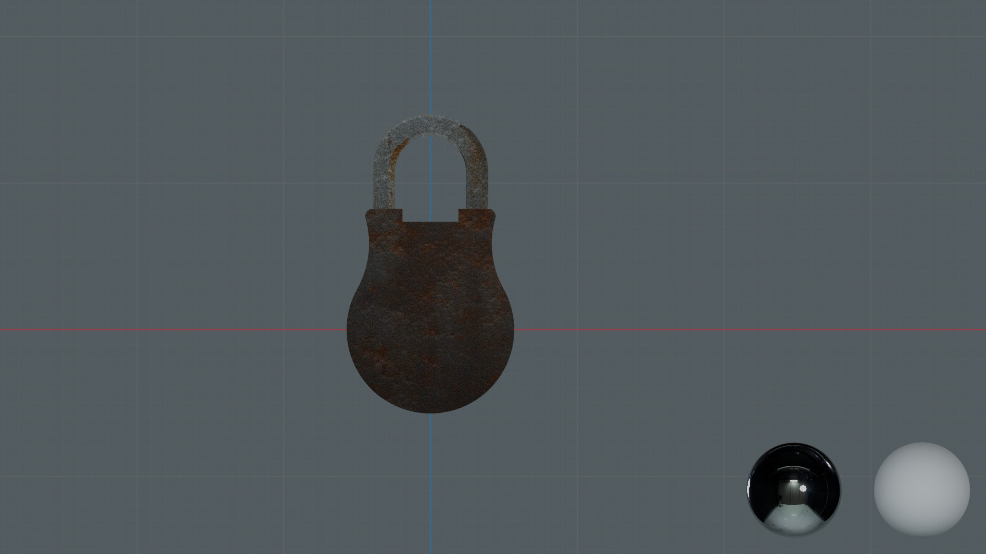 Rusty Basic Lock Low-poly 3D model_2