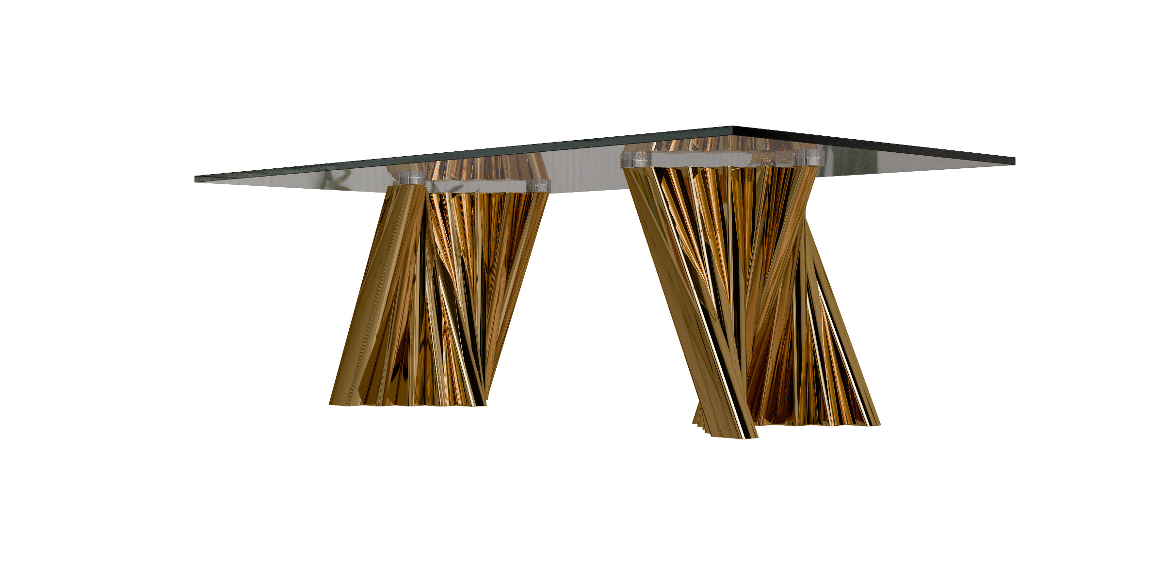 Glass Top Single Coffee Table Low-poly 3D model_8