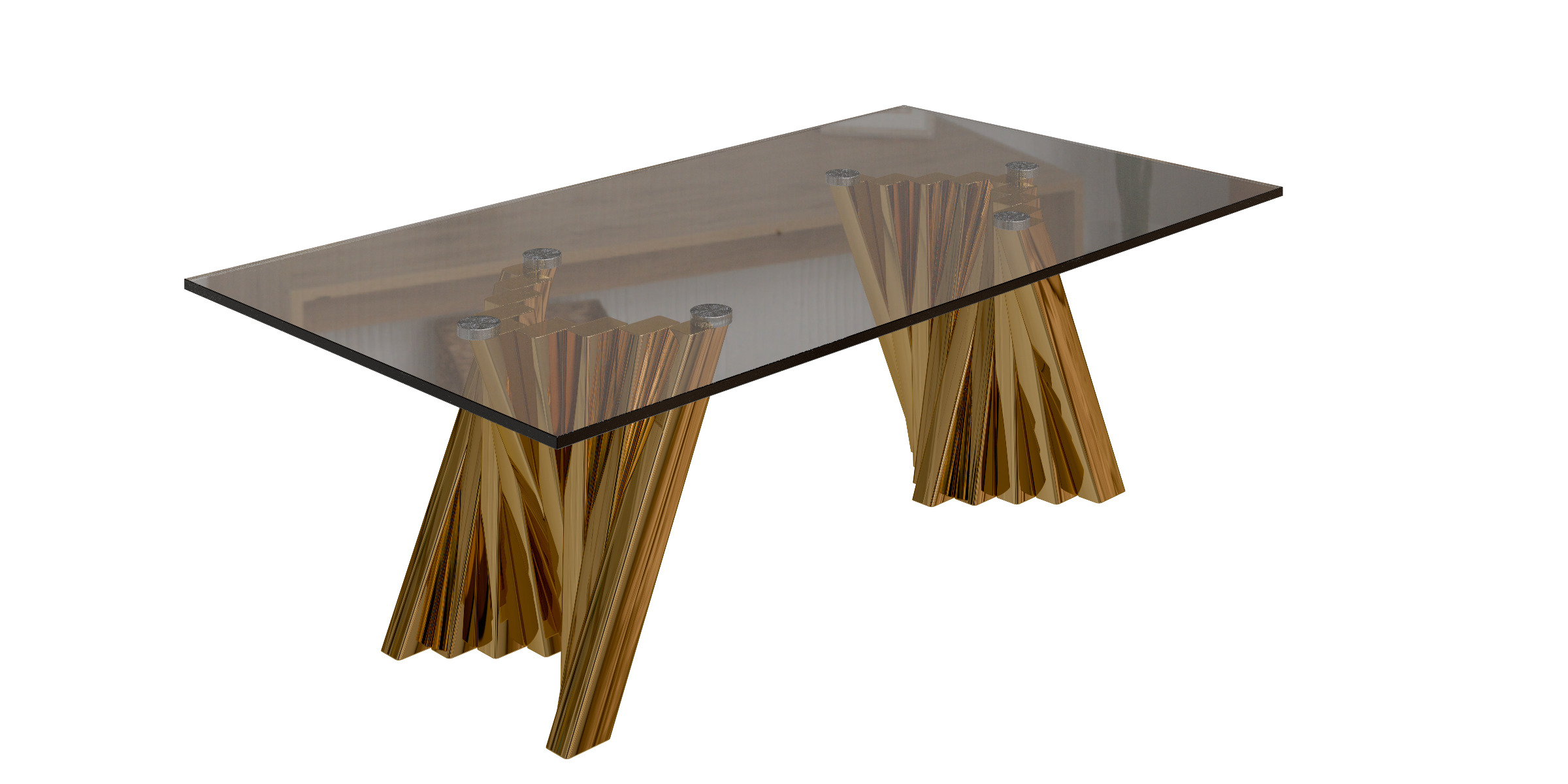 Glass Top Single Coffee Table Low-poly 3D model_10