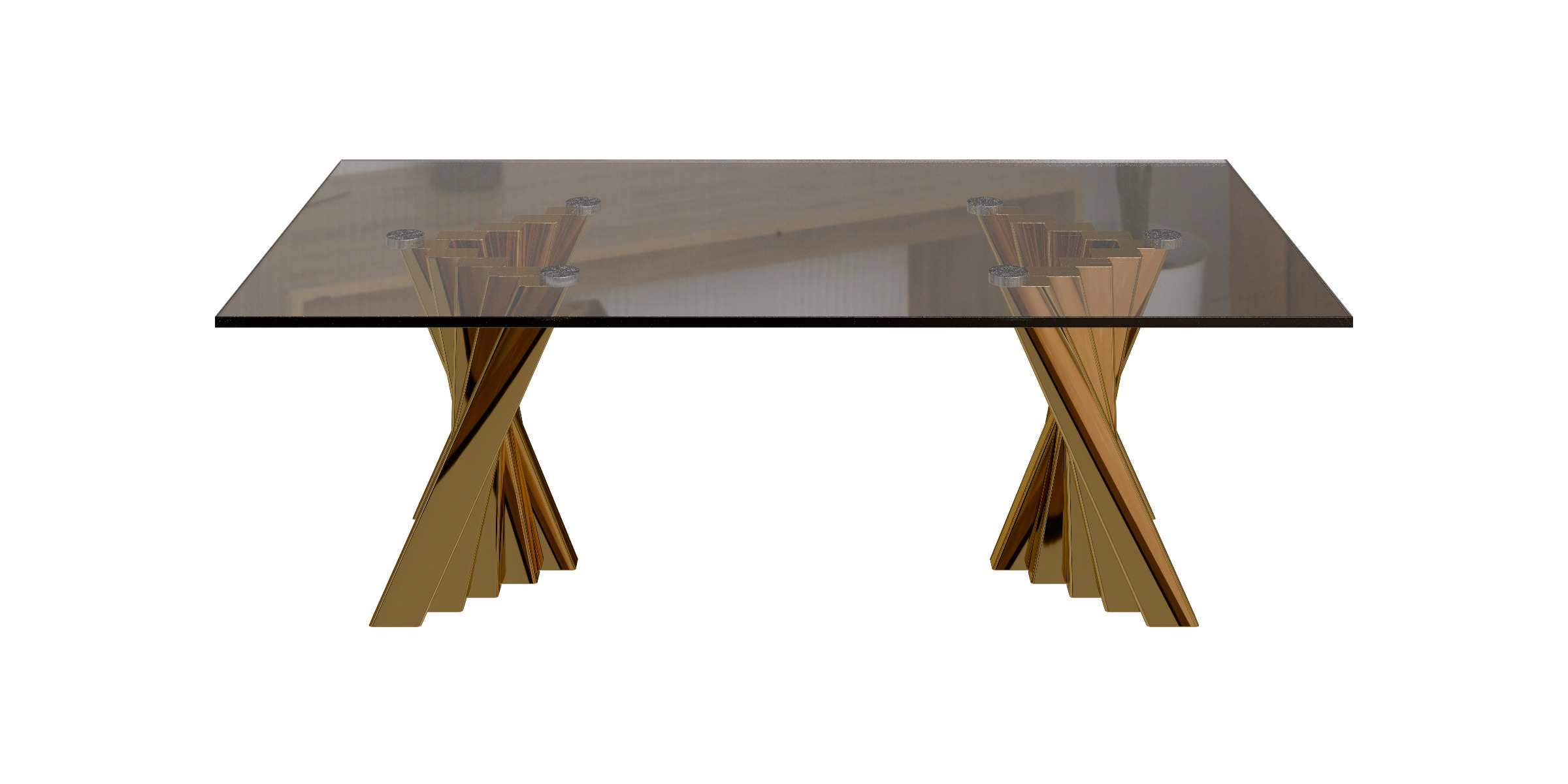 Glass Top Single Coffee Table Low-poly 3D model_9