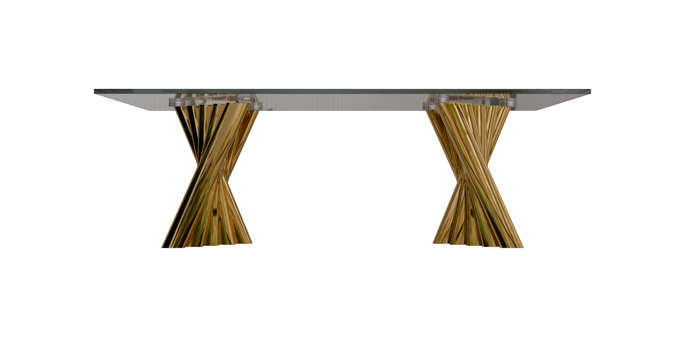 Glass Top Single Coffee Table Low-poly 3D model_5