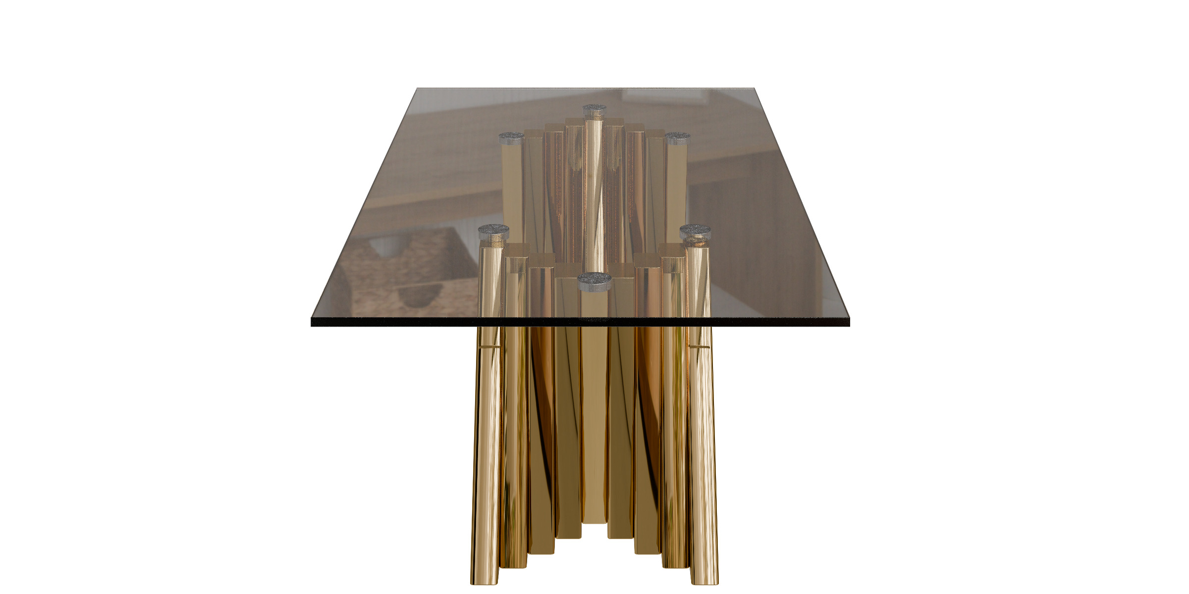 Glass Top Single Coffee Table Low-poly 3D model_11