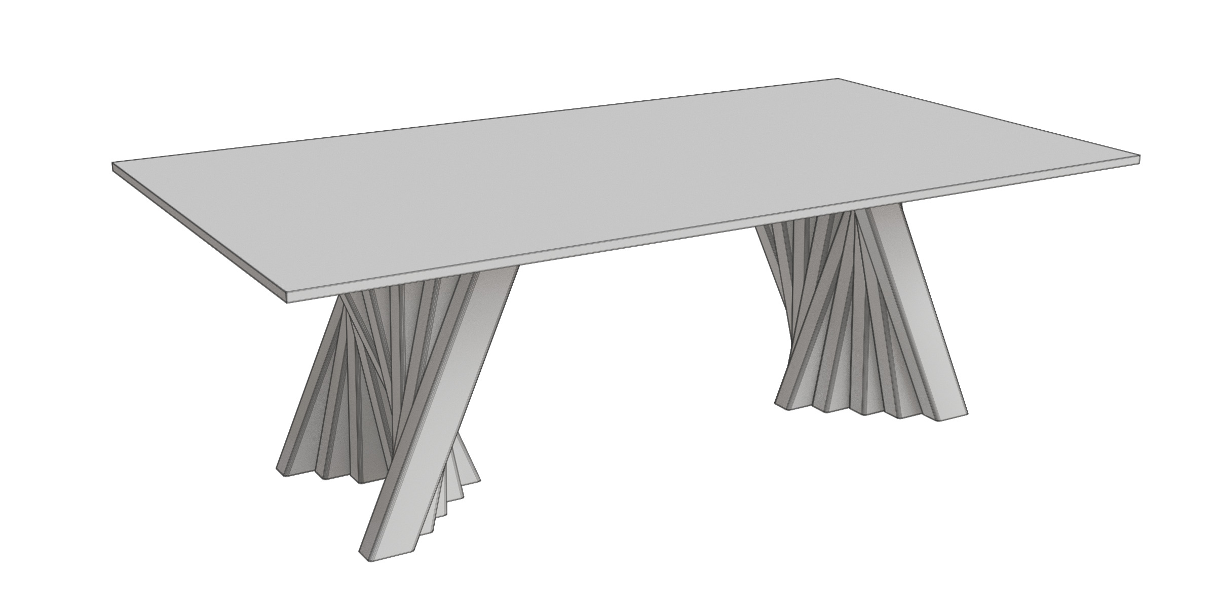 Glass Top Single Coffee Table Low-poly 3D model_4