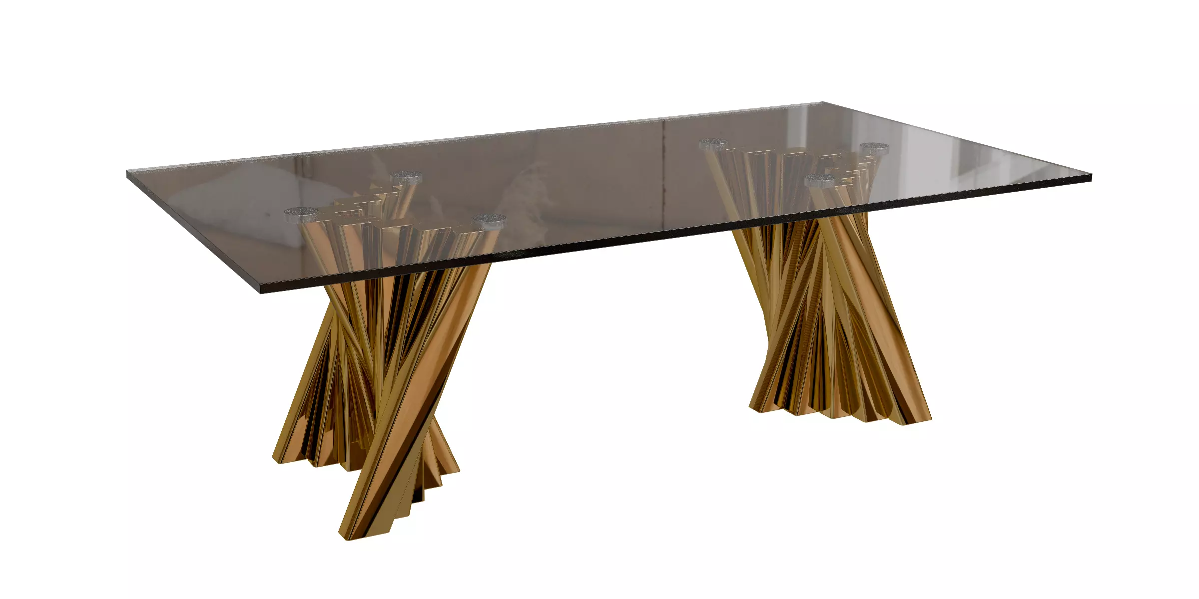 Glass Top Single Coffee Table Low-poly 3D model_0