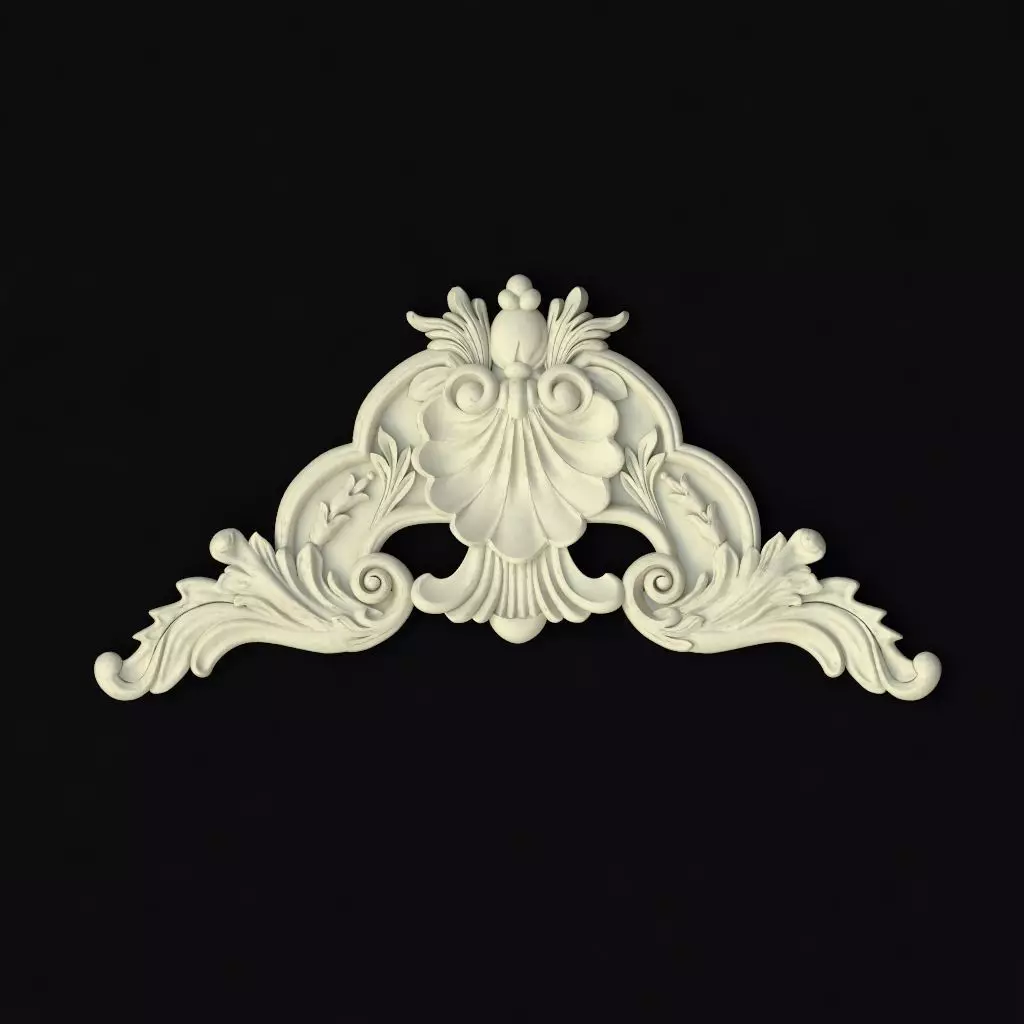 Central decor ornament for furniture 3D model_0