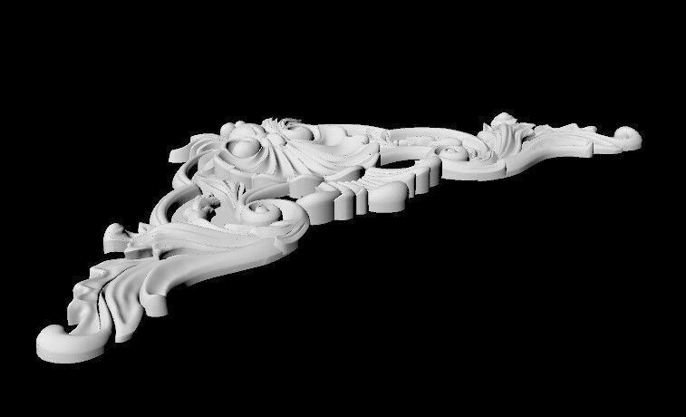 Central decor ornament for furniture 3D model_3