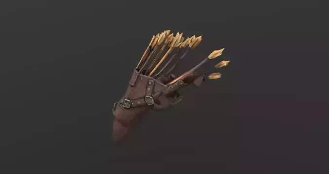 Medieval Arrow Quiver Game-Ready 3D Model Low-poly 3D model