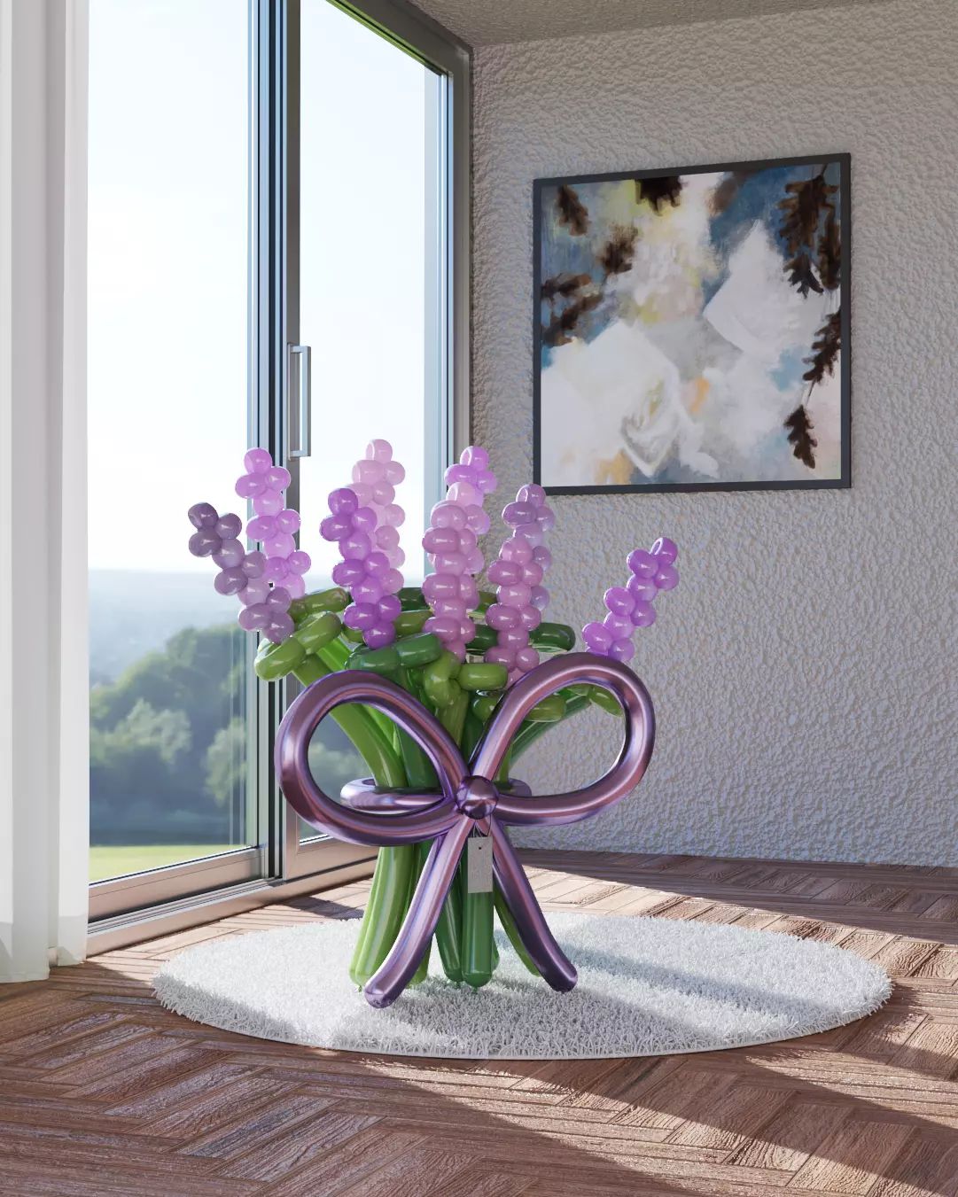 Balloon flower bouquet 3D model