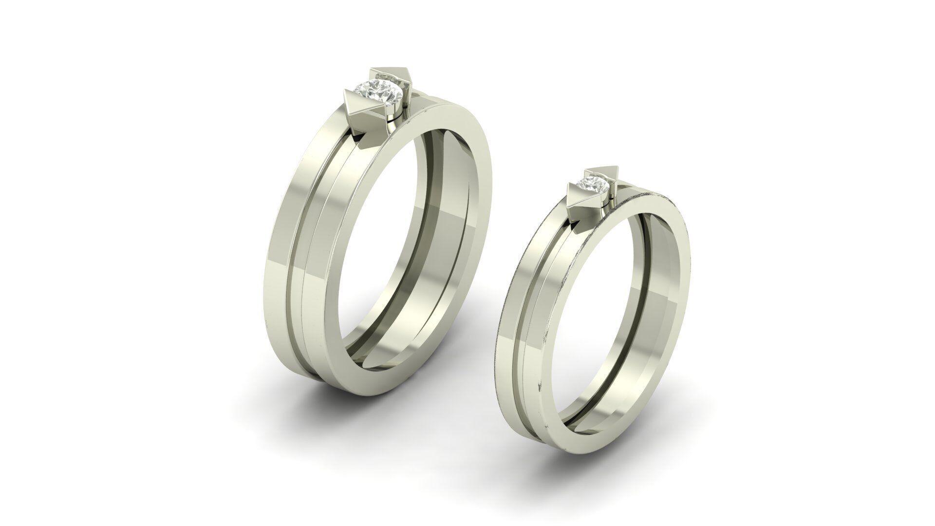 Couple Ring 3D print model_24