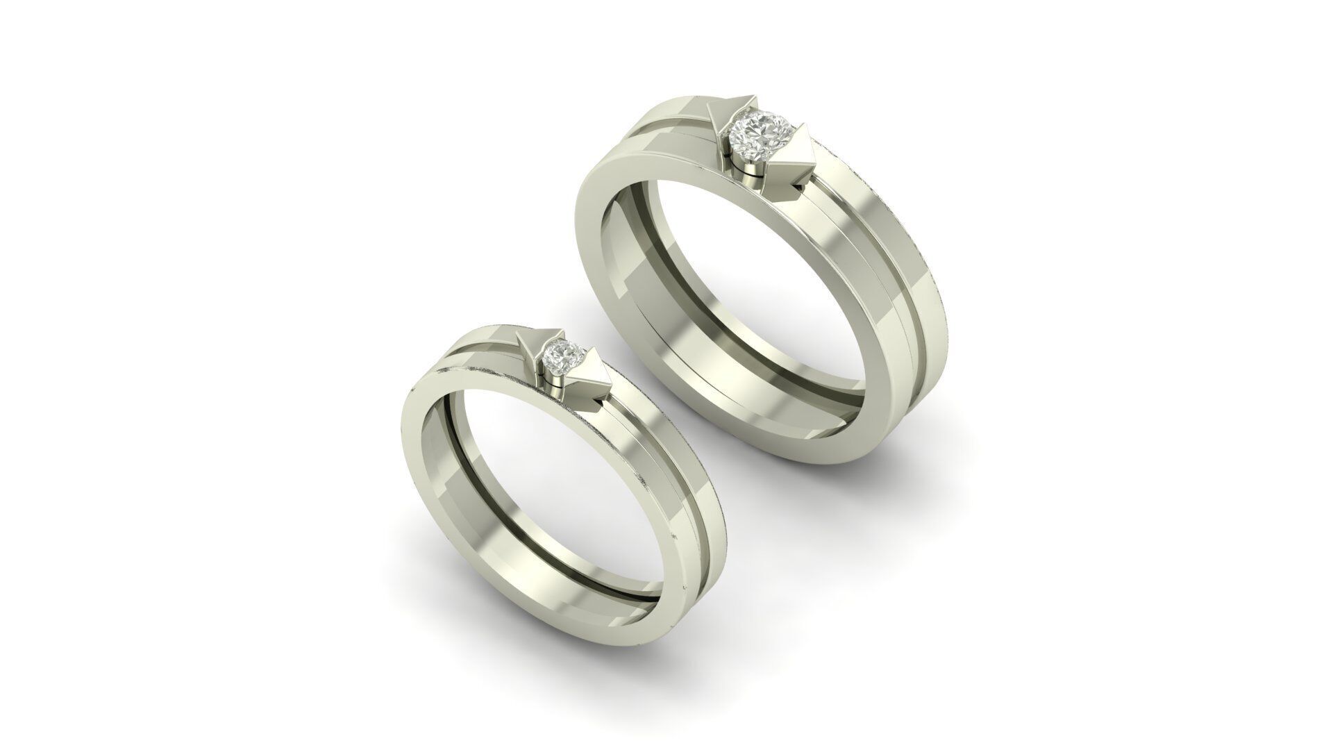 Couple Ring 3D print model_1
