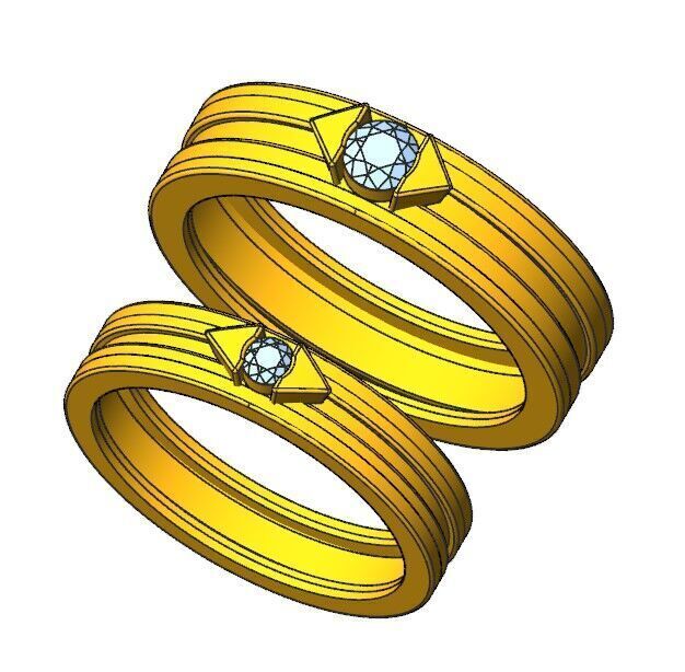 Couple Ring 3D print model_11