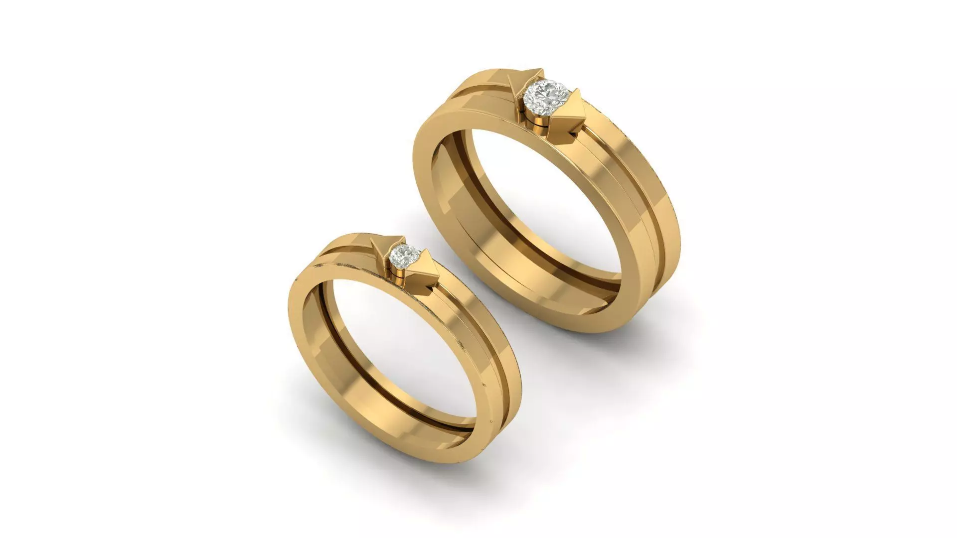 Couple Ring 3D print model_0