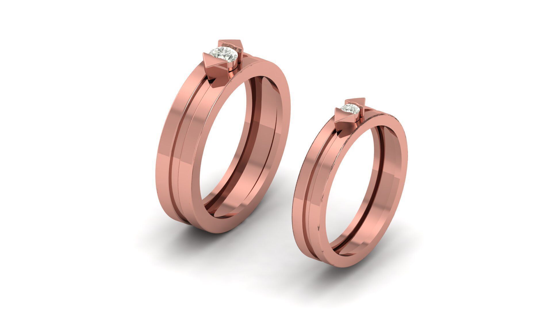 Couple Ring 3D print model_25