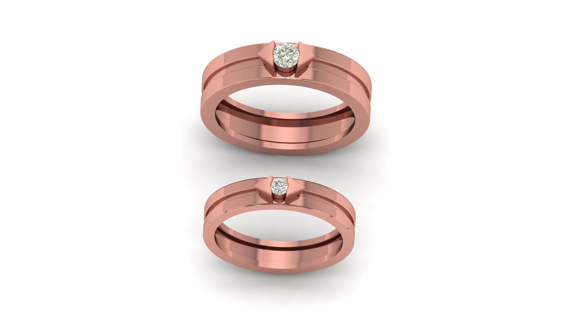 Couple Ring 3D print model_20