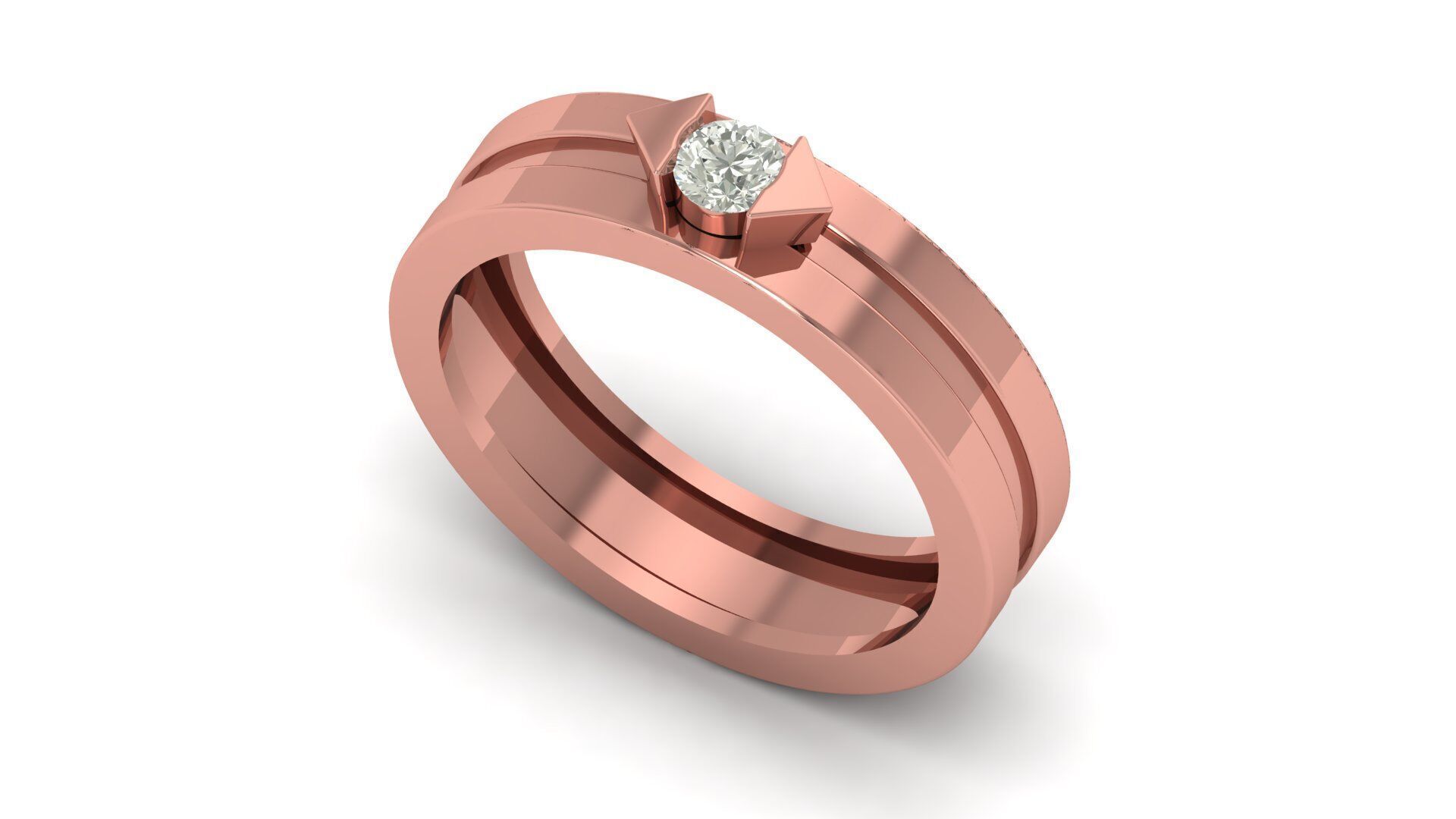 Couple Ring 3D print model_19
