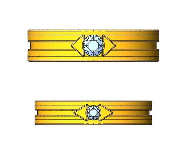 Couple Ring 3D print model_10