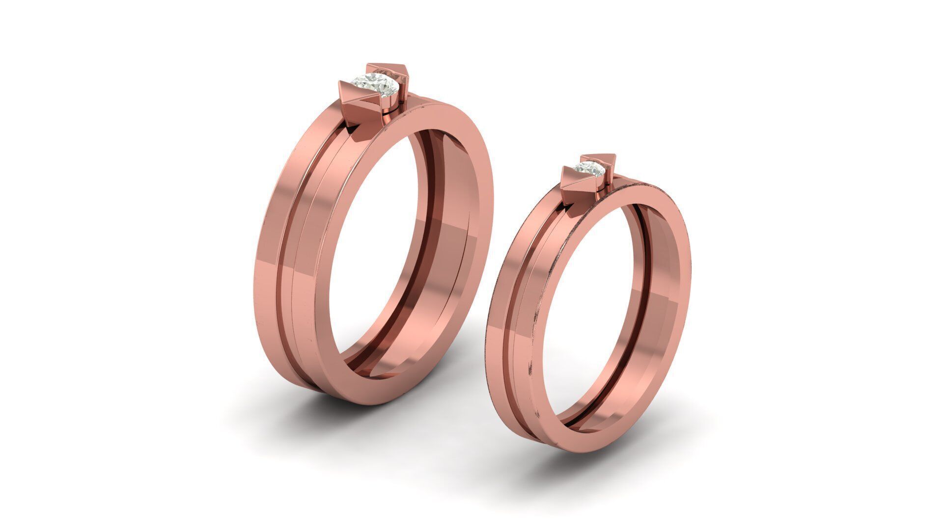 Couple Ring 3D print model_15