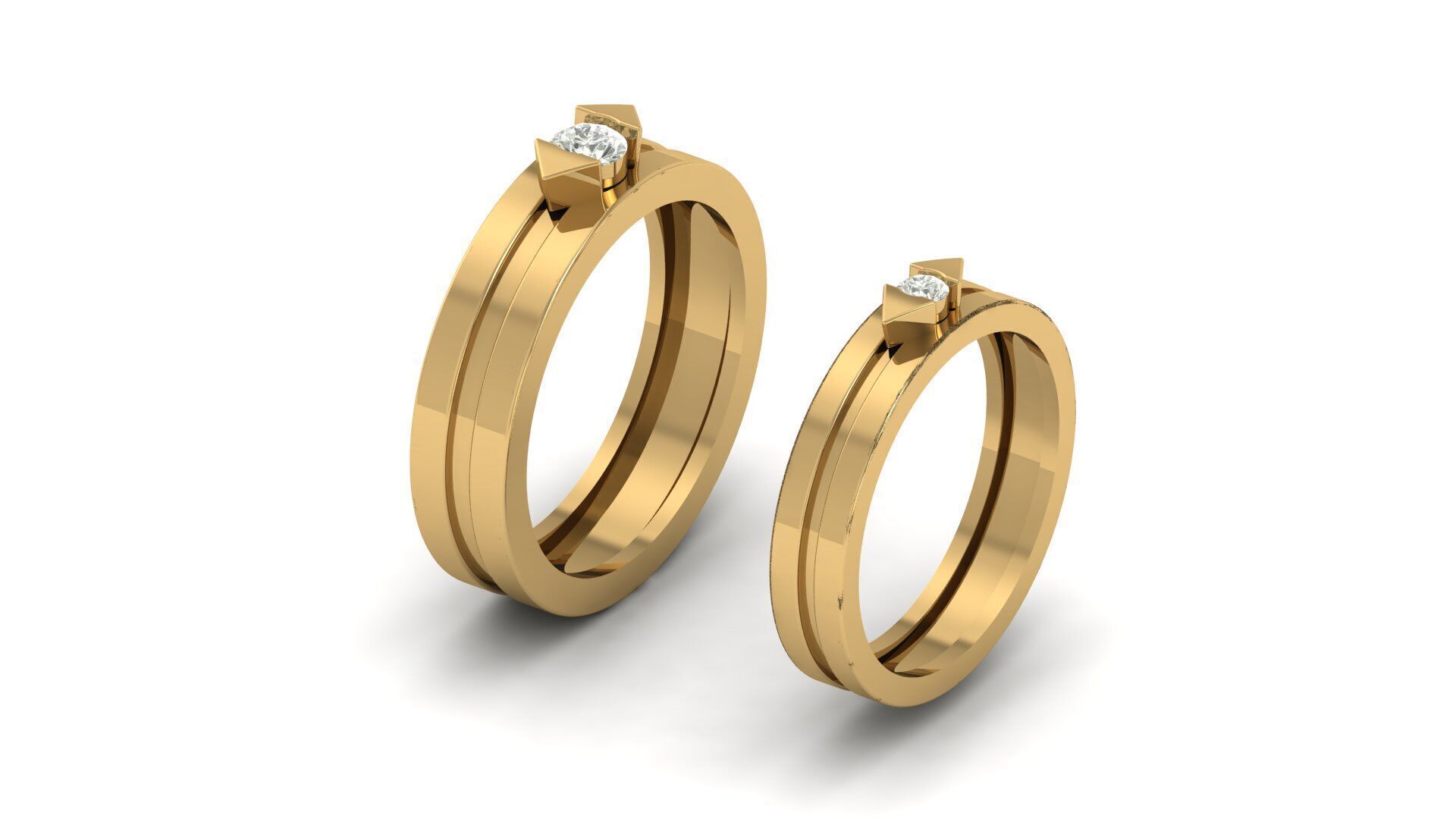 Couple Ring 3D print model_23