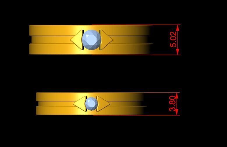 Couple Ring 3D print model_3