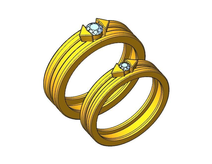 Couple Ring 3D print model_13